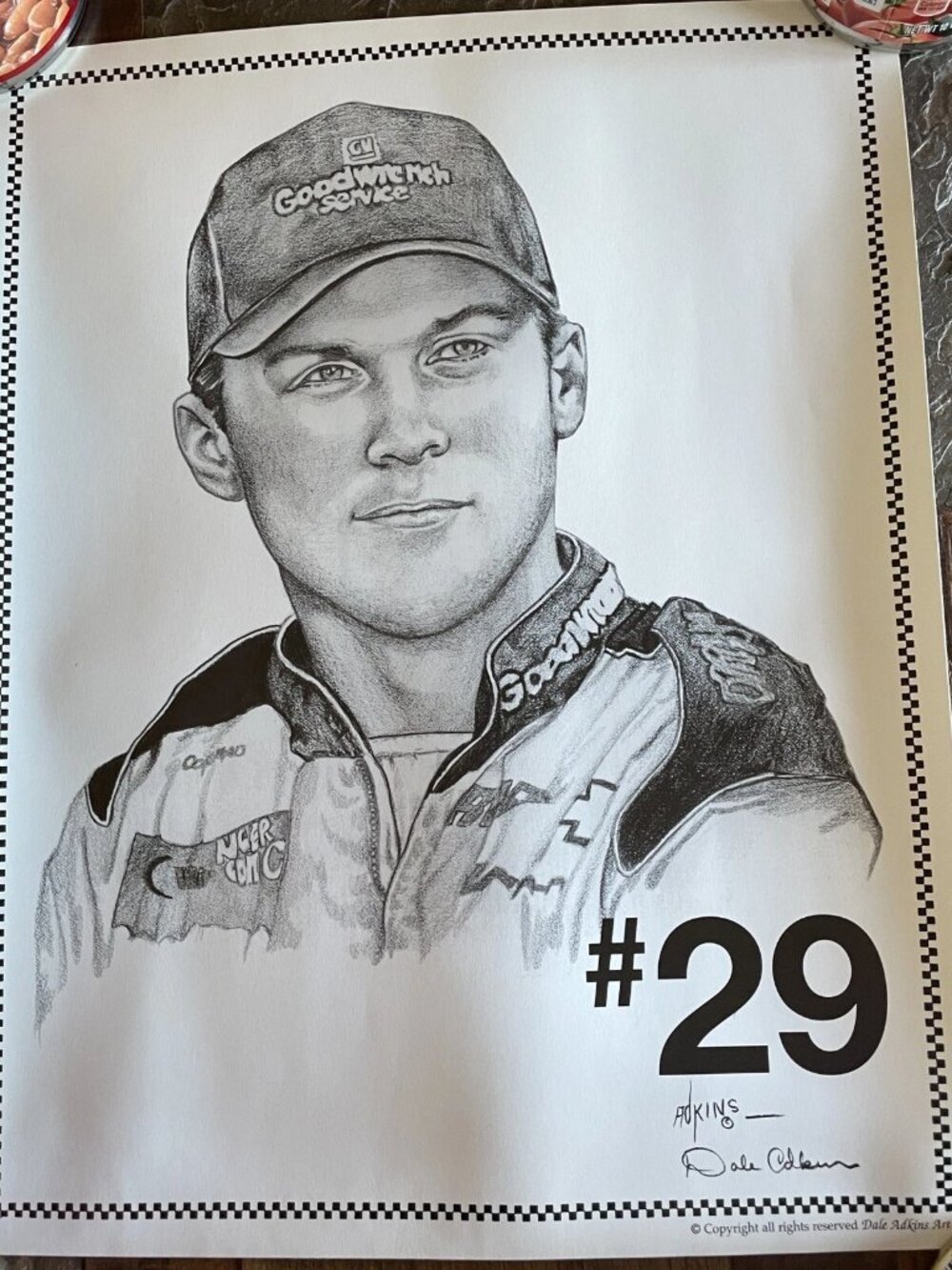 Kevin Harvick Poster #29 NASCAR Racing Dale Adkins Artwork Print